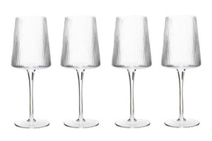 Set of Four Ribbed Wine Glasses MOB | Eldon