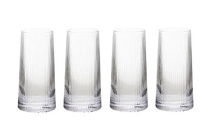 Set of Four Ribbed Hi Ball Glasses | Eldon
