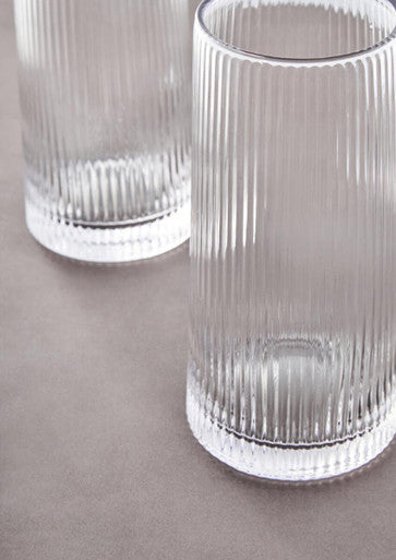 Eldon Set Of Four Ribbed Hi Ball Glasses