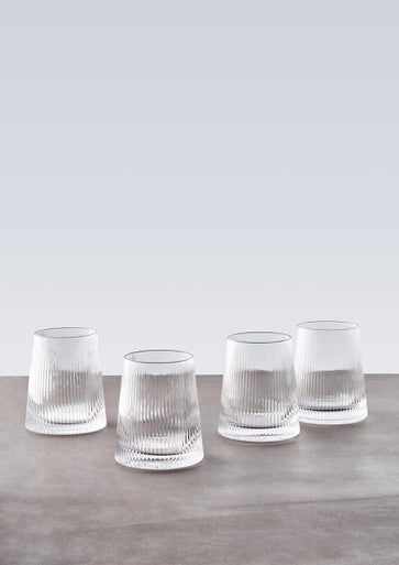 Eldon Set Of Four Ribbed Glass Tumblers