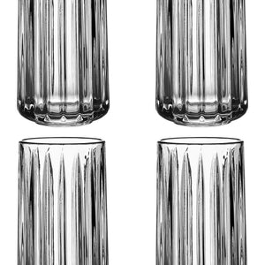Set of 4 Ribbed Hi Ball Glasses 350ml | Beaufort