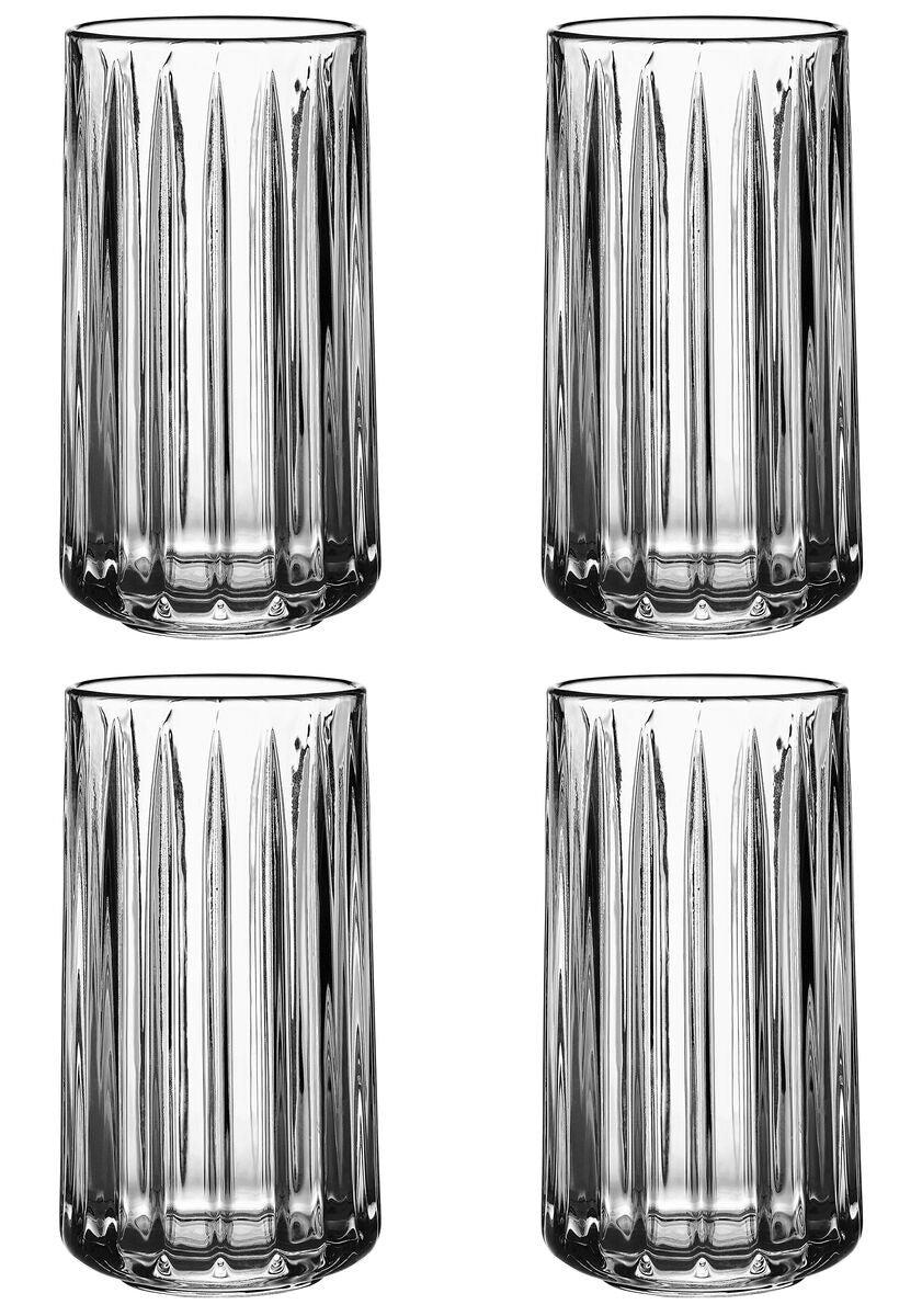 Beaufort Set of 4 Ribbed Hi Ball Glasses 350ml