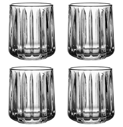 Beaufort Set of Four Ribbed Glass Tumblers 300ml
