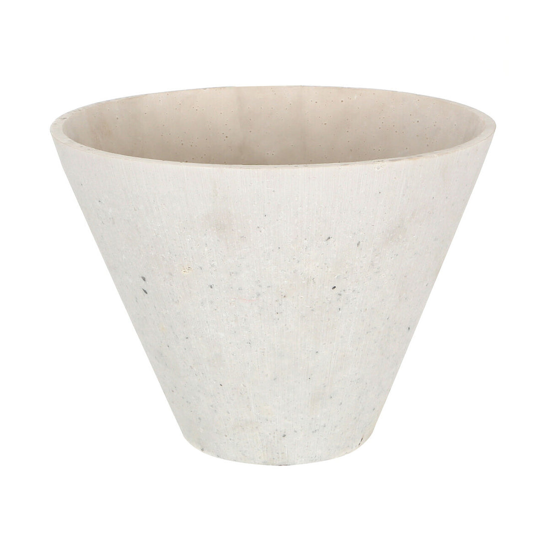 White Polyresin Round Edged Vase