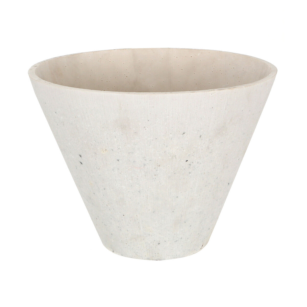 White Polyresin Round Edged Vase