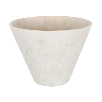 White Polyresin Round Edged Vase