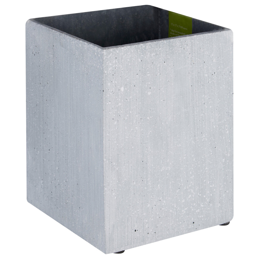 Grey Polyresin Small Square Vase - Image 3
