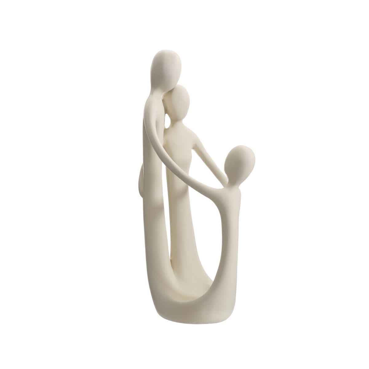 FAMILY CIRCLE FIGURINE IVORY POLYRESIN