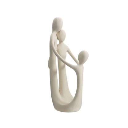 FAMILY CIRCLE FIGURINE IVORY POLYRESIN