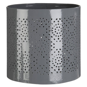Punched Grey Finish Small Candle Holder | Punched Candle Holder