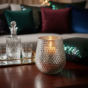 Silver Large Glass Candle Holder | Complements