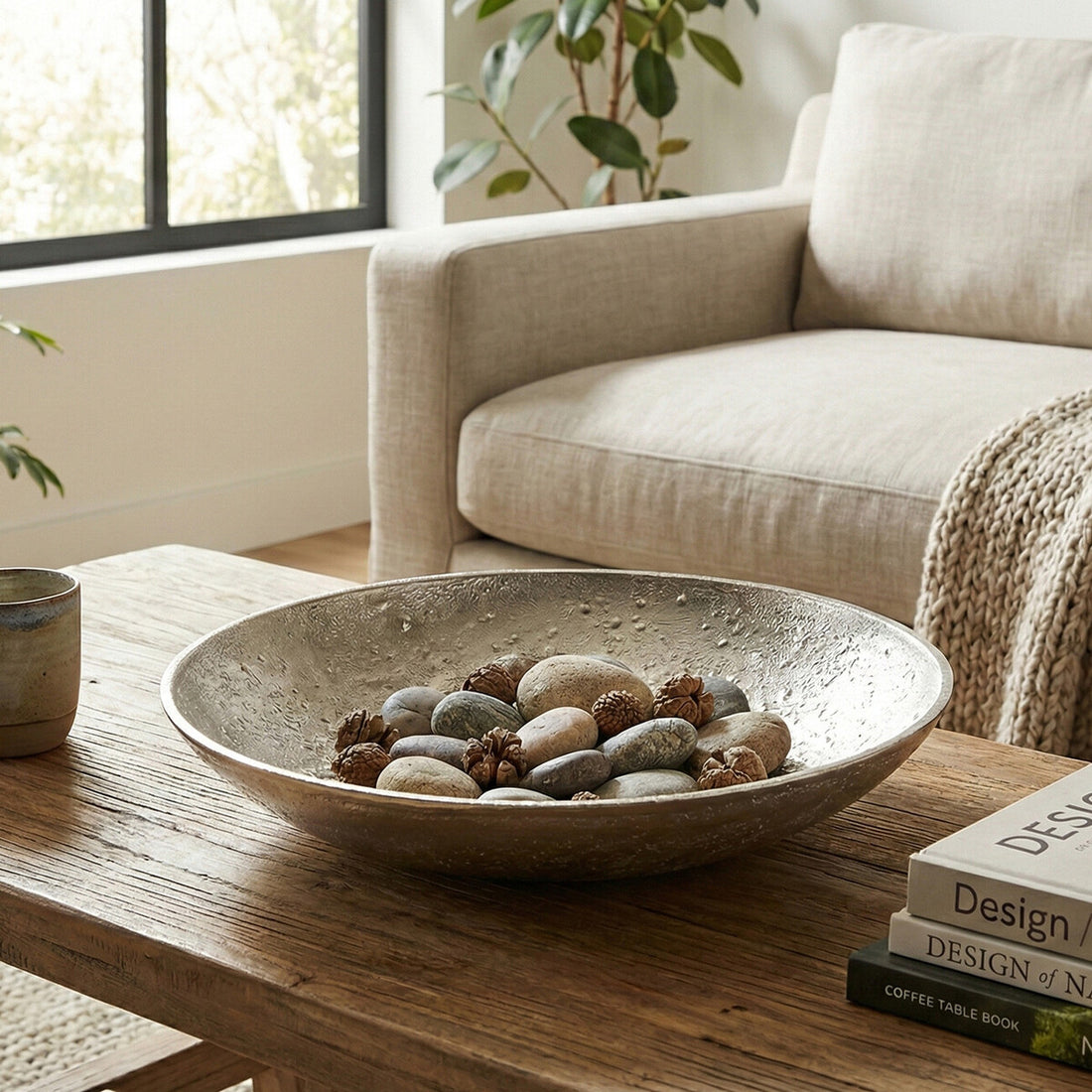 Hempstead Large Nickel Finish Bowl