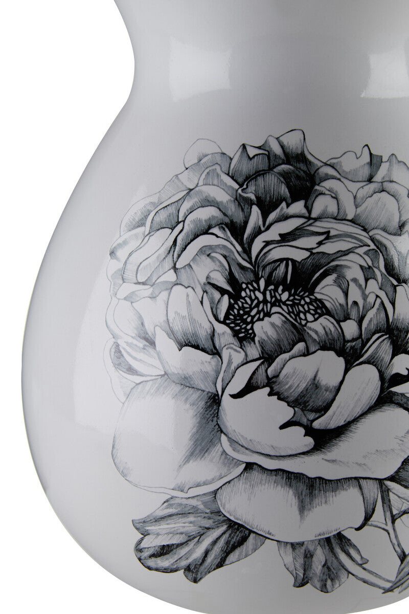 Bloom White Floral Design Vase - Image 4
