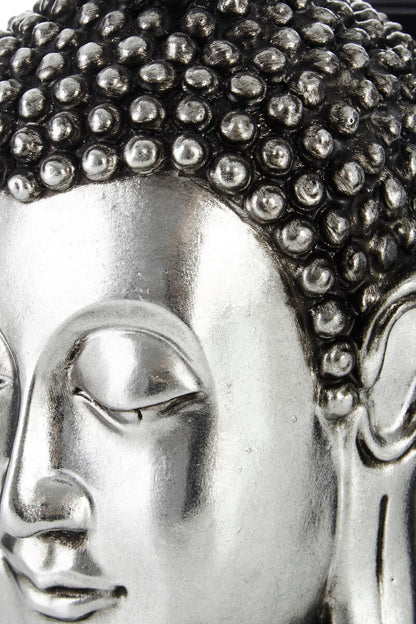 Piper Silver Buddha Head Bookends