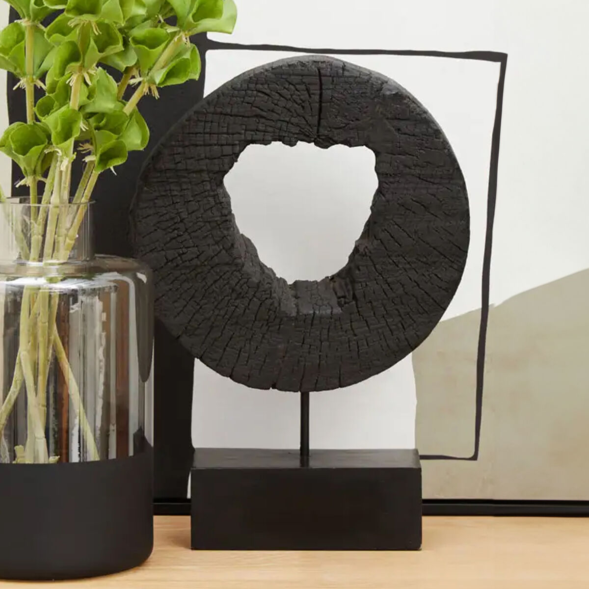 Fidel Small Rustic Mango Wood Sculpture On Stand - Image 1