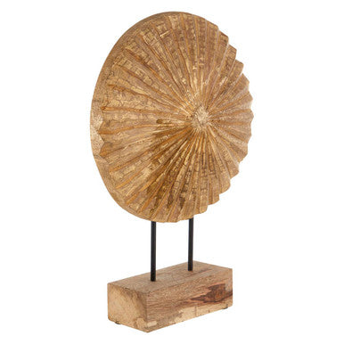 Fausto Fluted Gold Disc Sculpture