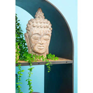 Fausto Mango Wood White Wash Buddha Head