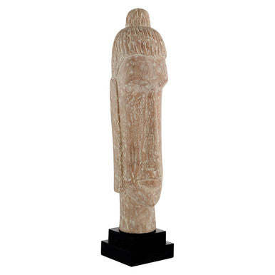 Fausto Mango Wood White Brushed Finish Buddha Head