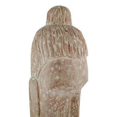 Fausto Mango Wood White Brushed Finish Buddha Head