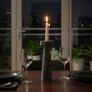Large Grey Marble Candle Holder | Kira