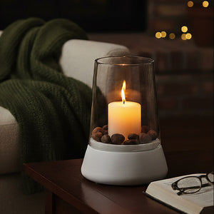 Sena Hurricane Candle Holder with Marble Base