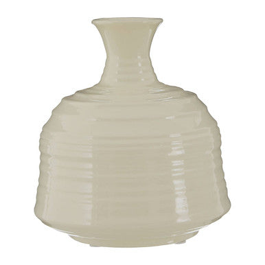 Dusk Cream Small Ribbed Ceramic Vase - image 1