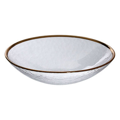 Ida Clear Glass Bowl With Gold Rim