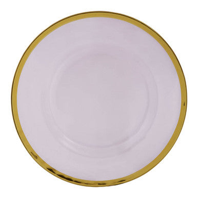 Ida Glass Charger Plate With Gold Rim