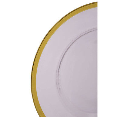 Ida Glass Charger Plate With Gold Rim