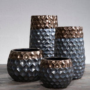 Galaxy Small Ceramic Vase with Metallic Finish