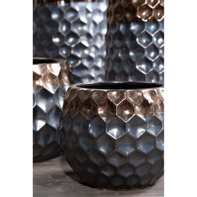 Galaxy Large Ceramic Planter with Metallic Finish
