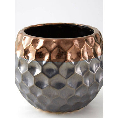 Galaxy Small Ceramic Planter with Metallic Finish
