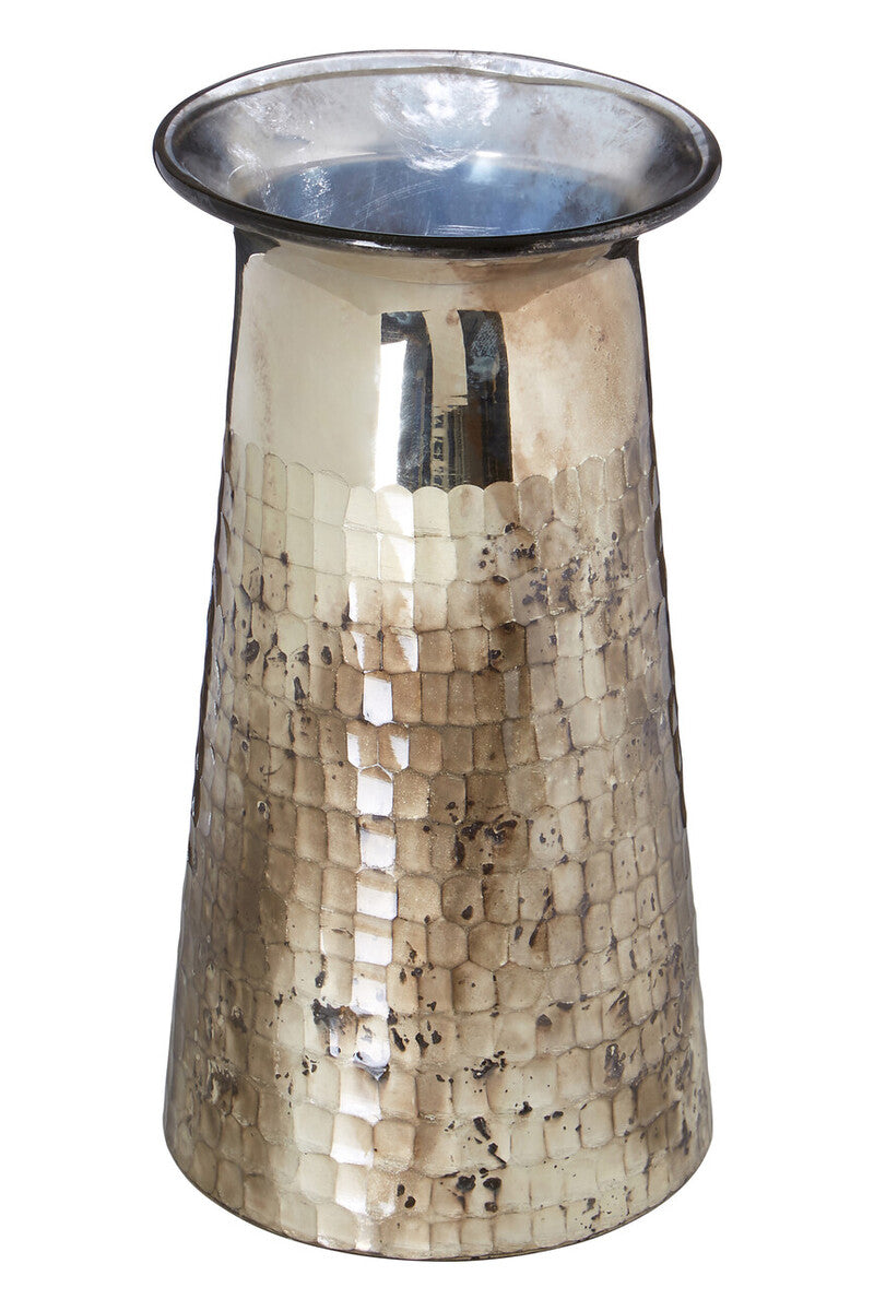 Gaia Antique Metallic Finish Glass Vase