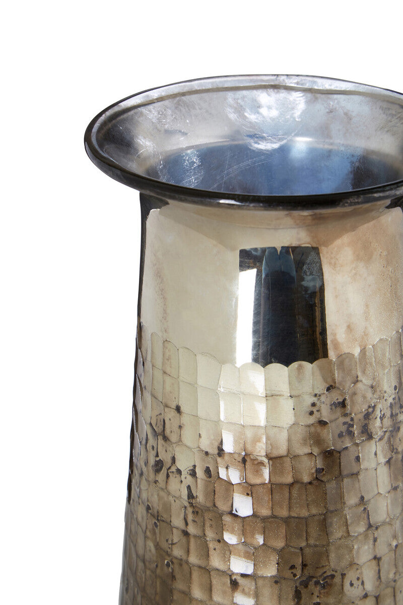 Gaia Antique Metallic Finish Glass Vase