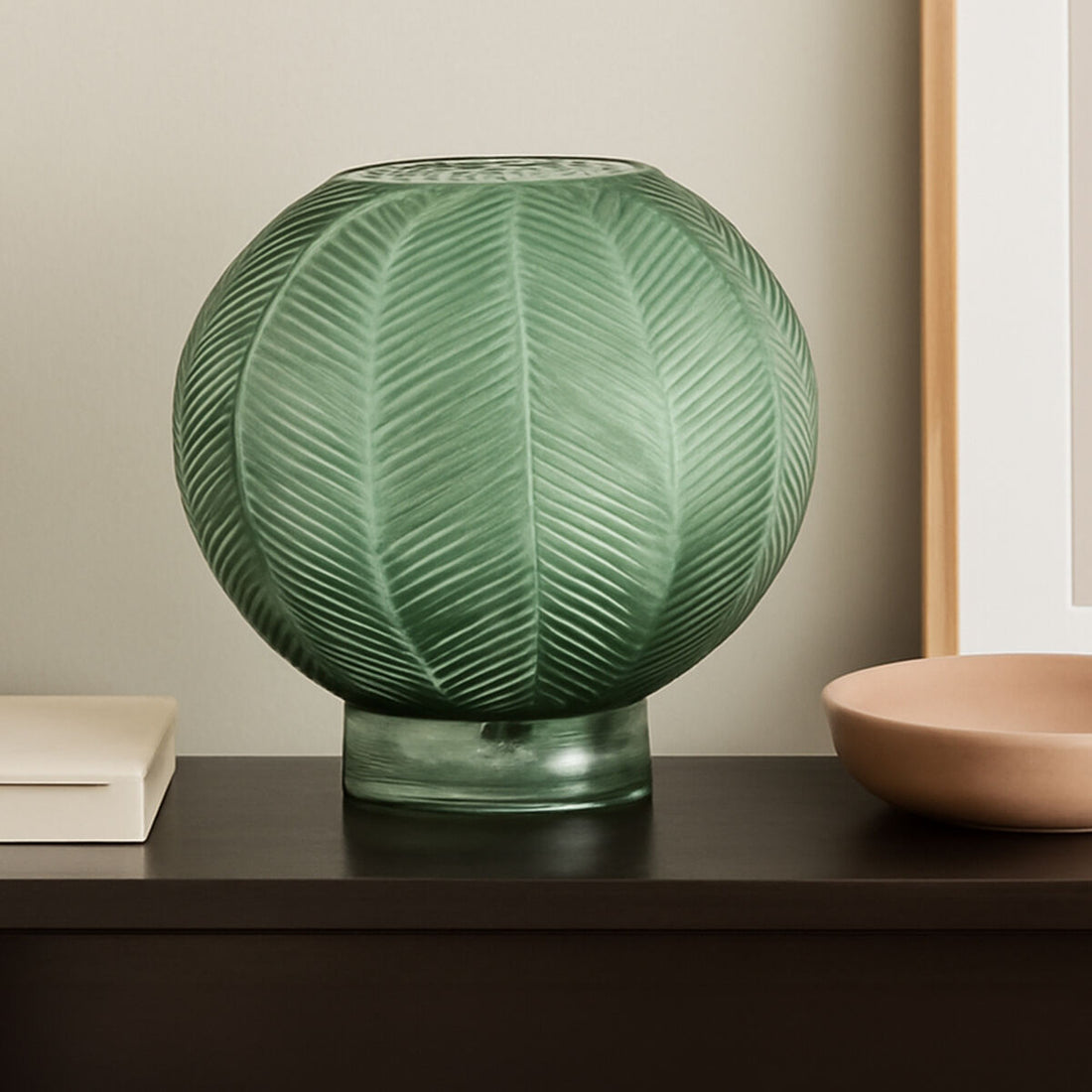 Complements Fern Green Large Glass Vase