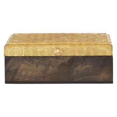 Bowerbird Gold Disc Design Small Trinket Box