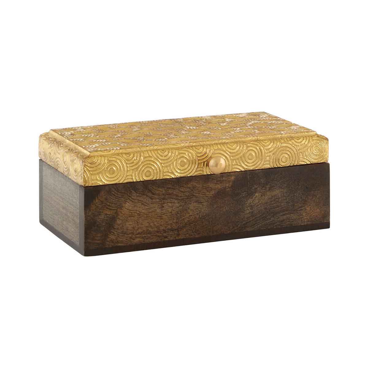 Bowerbird Gold Disc Design Small Trinket Box