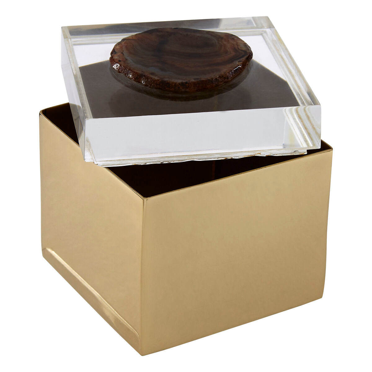 Bowerbird Black Agate Small Trinket Box