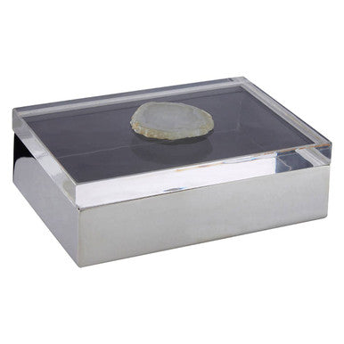 Bowerbird White Agate Large Trinket Box