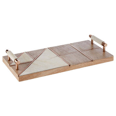 Bowerbird Cowhide And Wood Tray