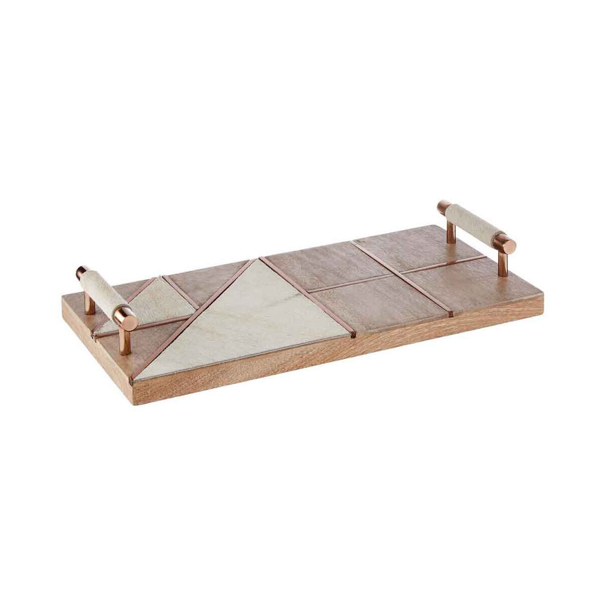 Bowerbird Cowhide And Wood Tray