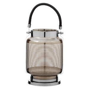 Raya Small Nickel Stripe Lantern