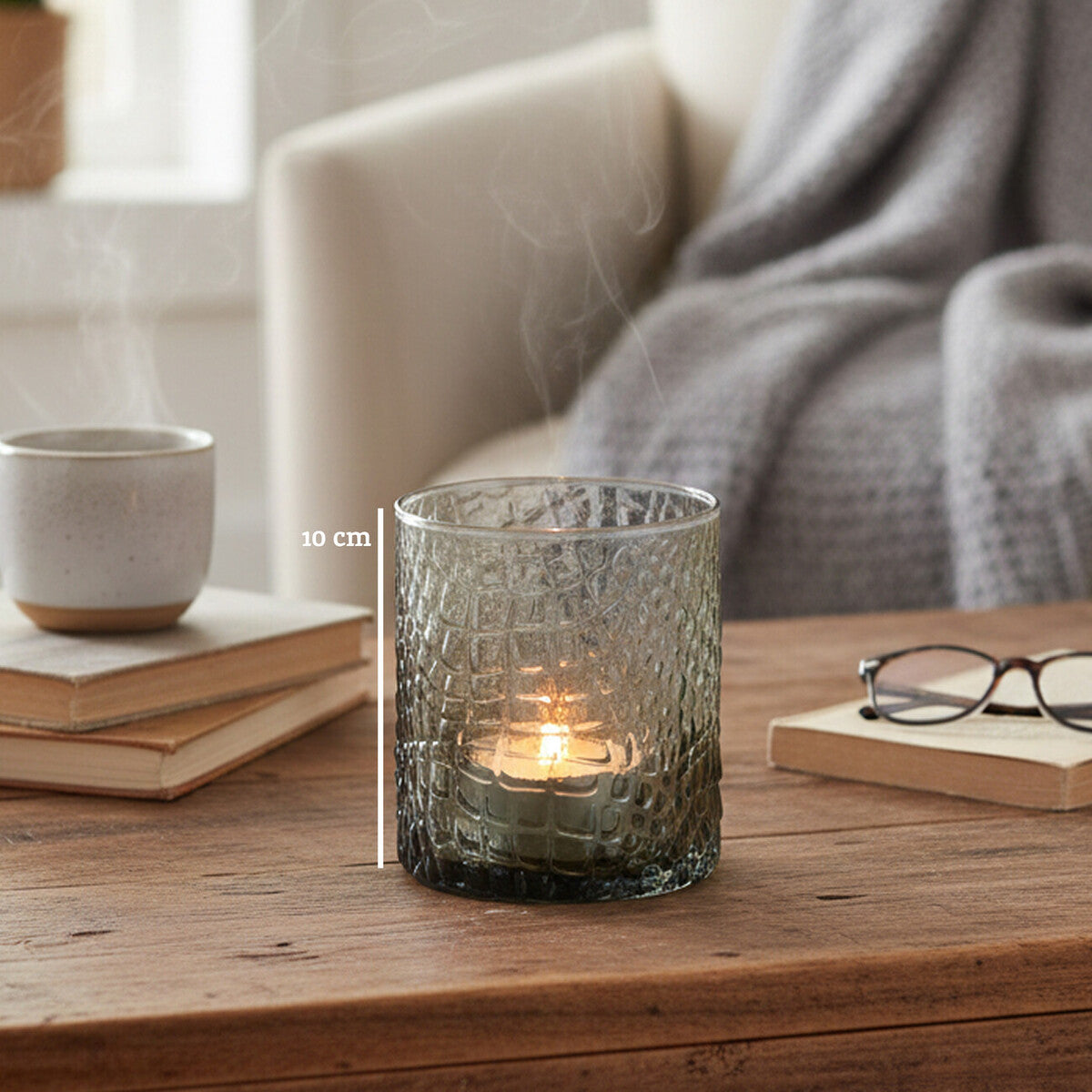 Daintree Smoked Glass Tealight Holder