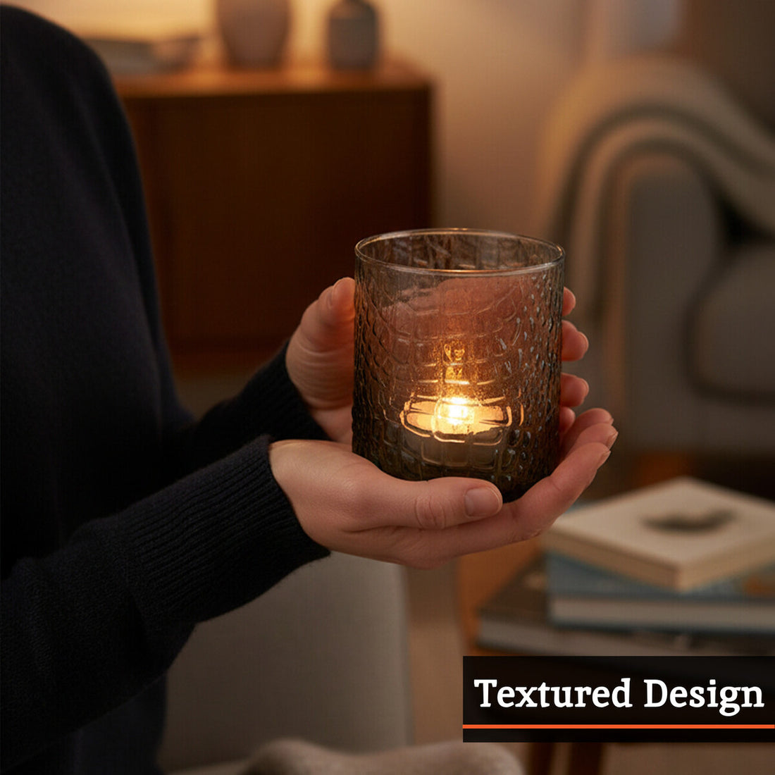 Daintree Smoked Glass Tealight Holder