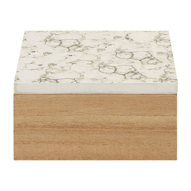 Mimo White Marble Effect Trinket Box - image 1