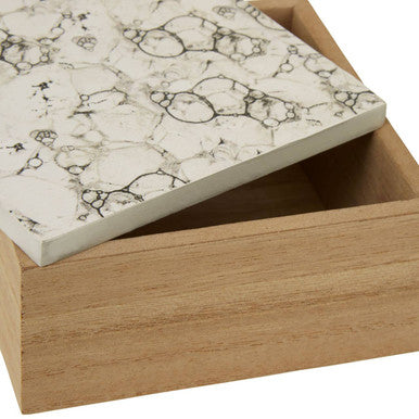 Mimo White Marble Effect Trinket Box - image 4