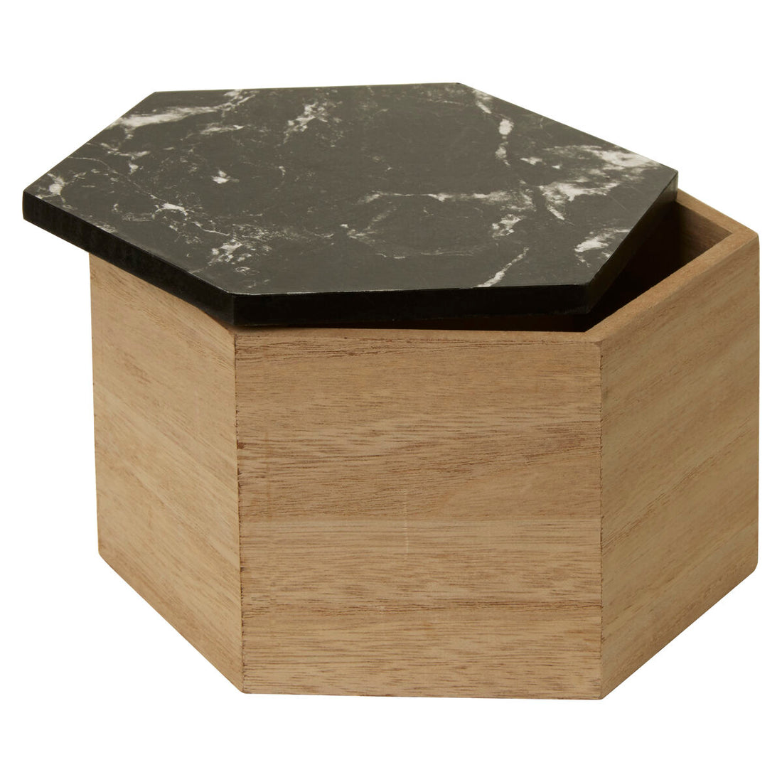Mimo Black Marble Effect Hexagonal Trinket Box - image 2