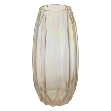 Petro Large Glass Vase With Iridescent Finish