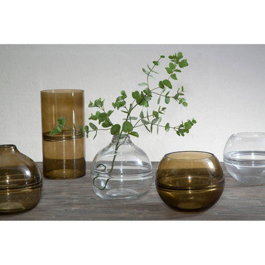 Optik Clear Glass Round Vase