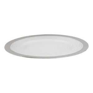 Ida 33Cm Embossed Charger Plate With Silver Rim
